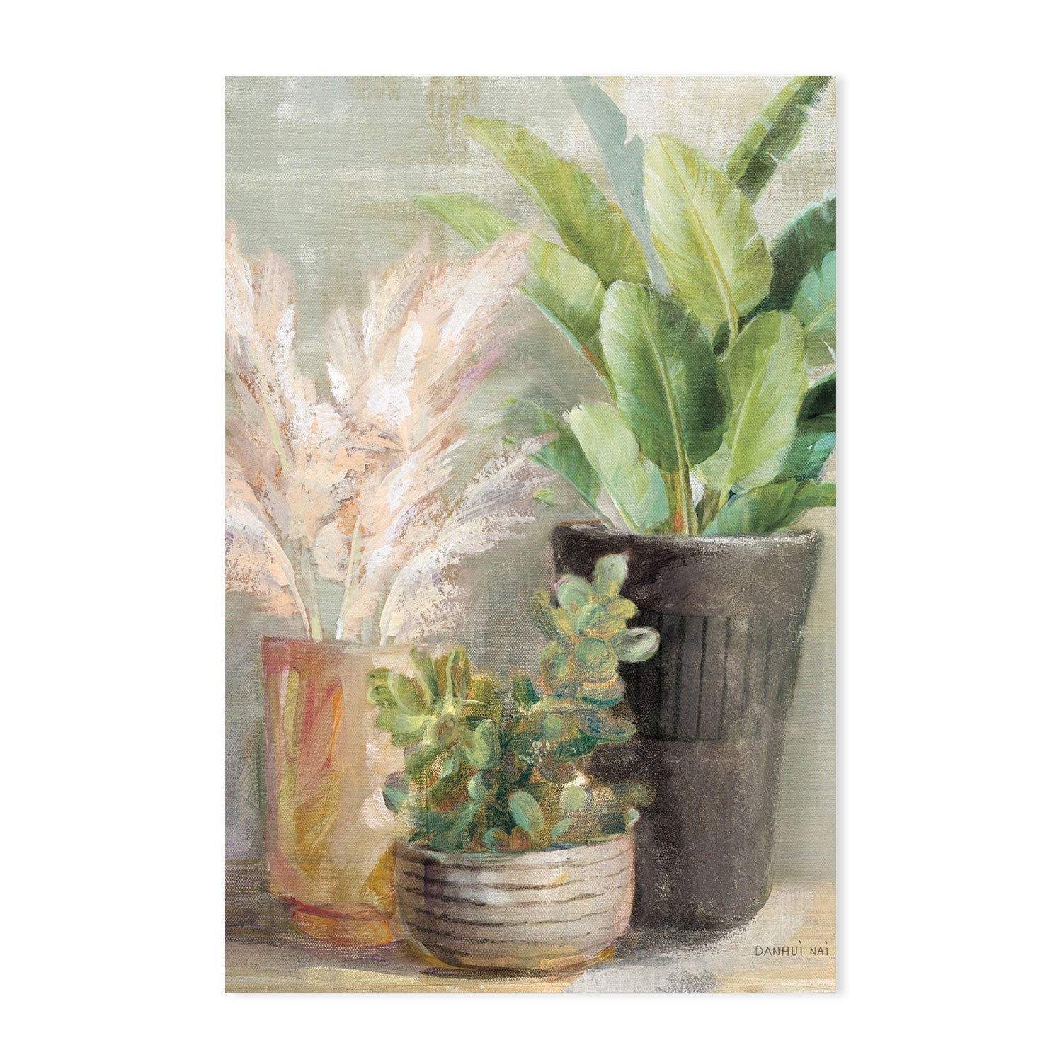 wall-art-print-canvas-poster-framed-Indoor Garden, Set of 2-by-Danhui Nai-Gioia Wall Art