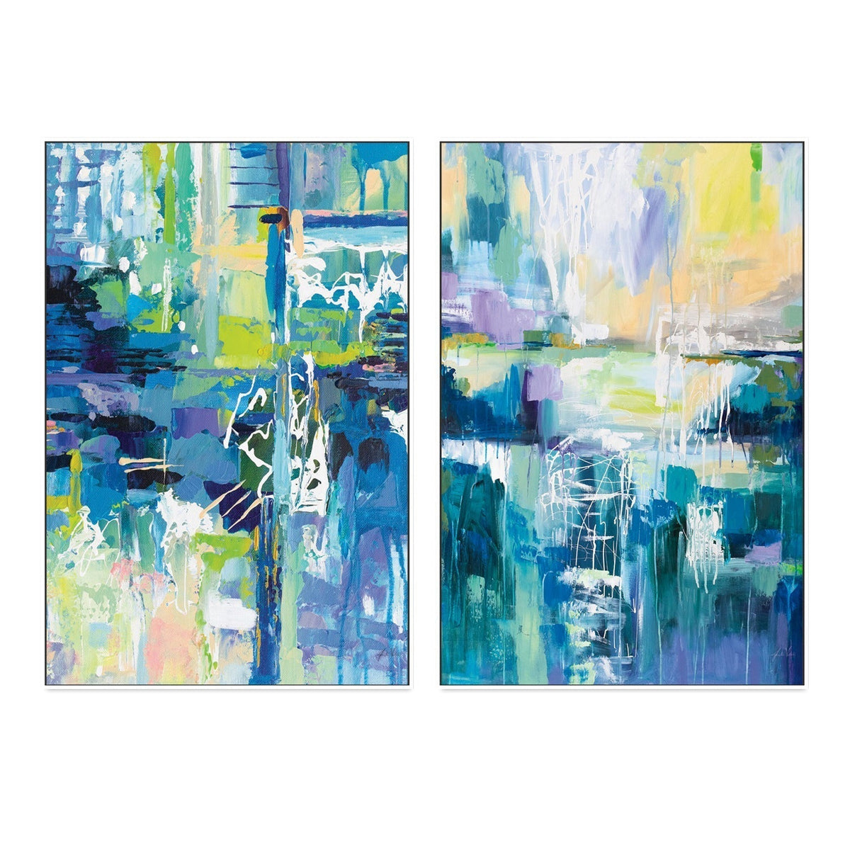 wall-art-print-canvas-poster-framed-Into the water, Set of 2-by-Jeanette Vertentes-Gioia Wall Art
