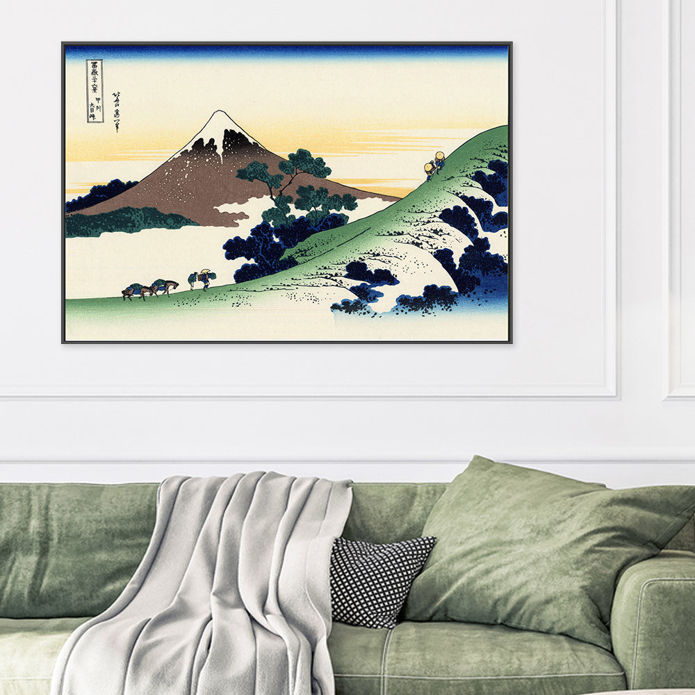 wall-art-print-canvas-poster-framed-Inume pass in the Kai province-by-Katsushika Hokusai-Gioia Wall Art