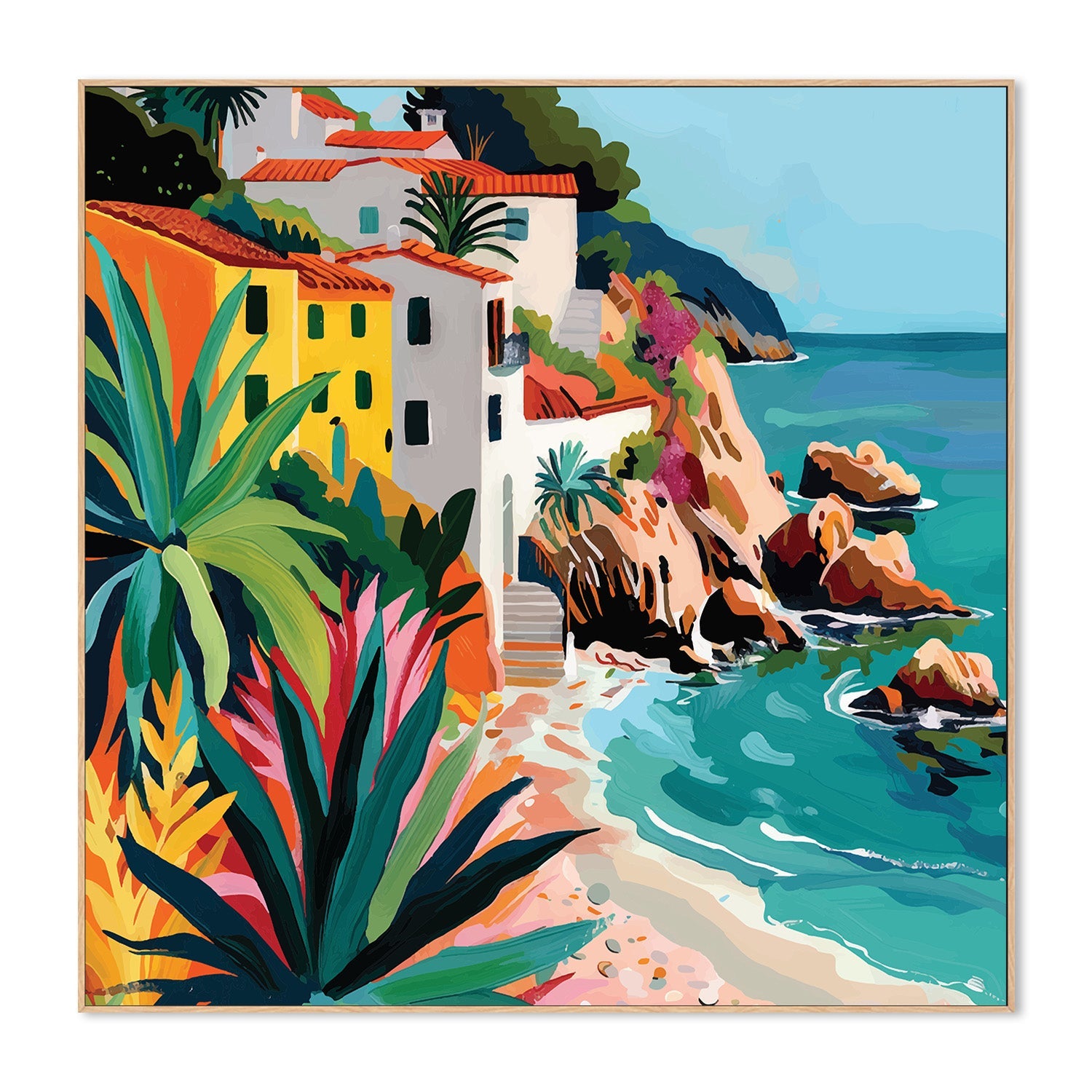 wall-art-print-canvas-poster-framed-Italian Coast, Style C-4