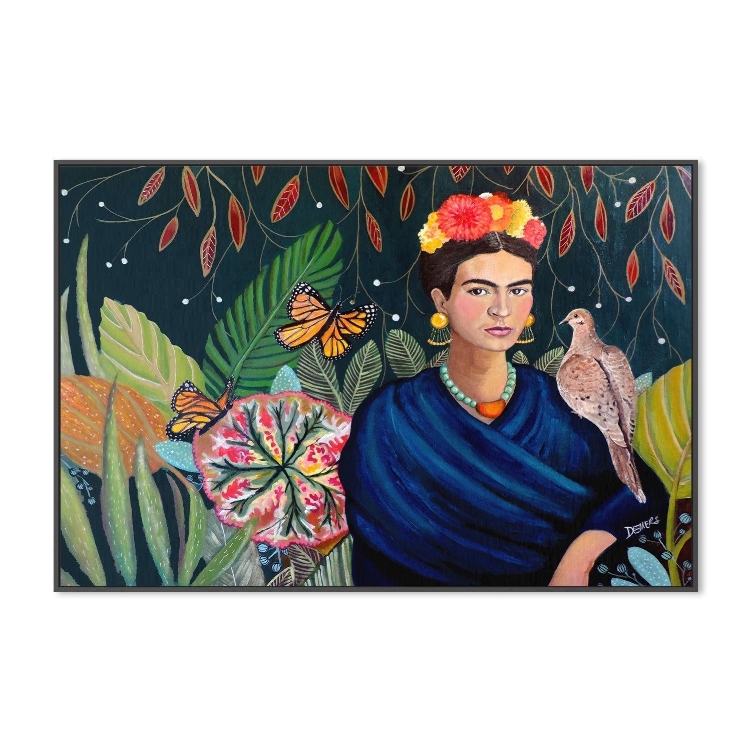 wall-art-print-canvas-poster-framed-Jardín De Flores-GIOIA-WALL-ART