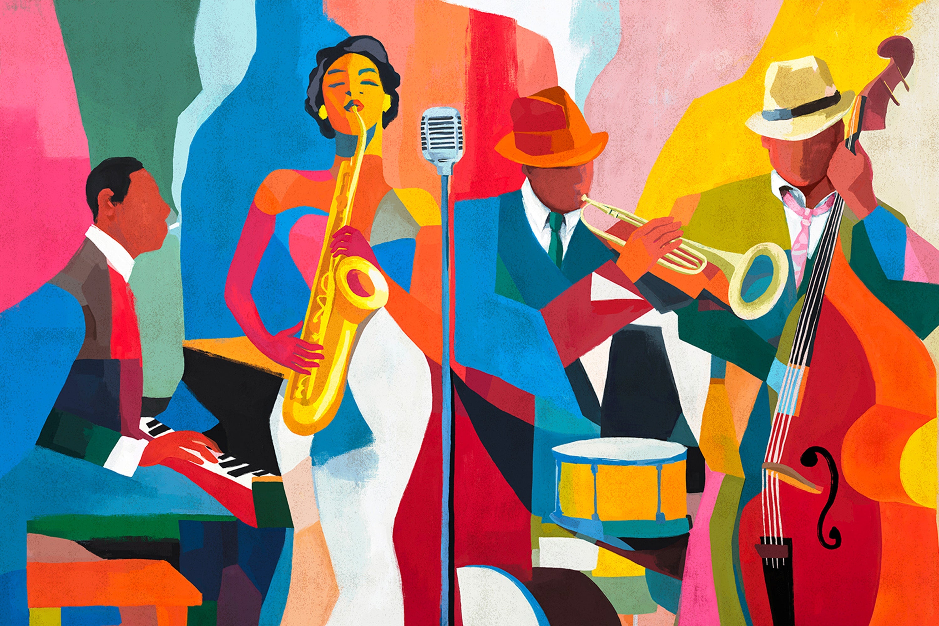wall-art-print-canvas-poster-framed-Jazz Fever-1