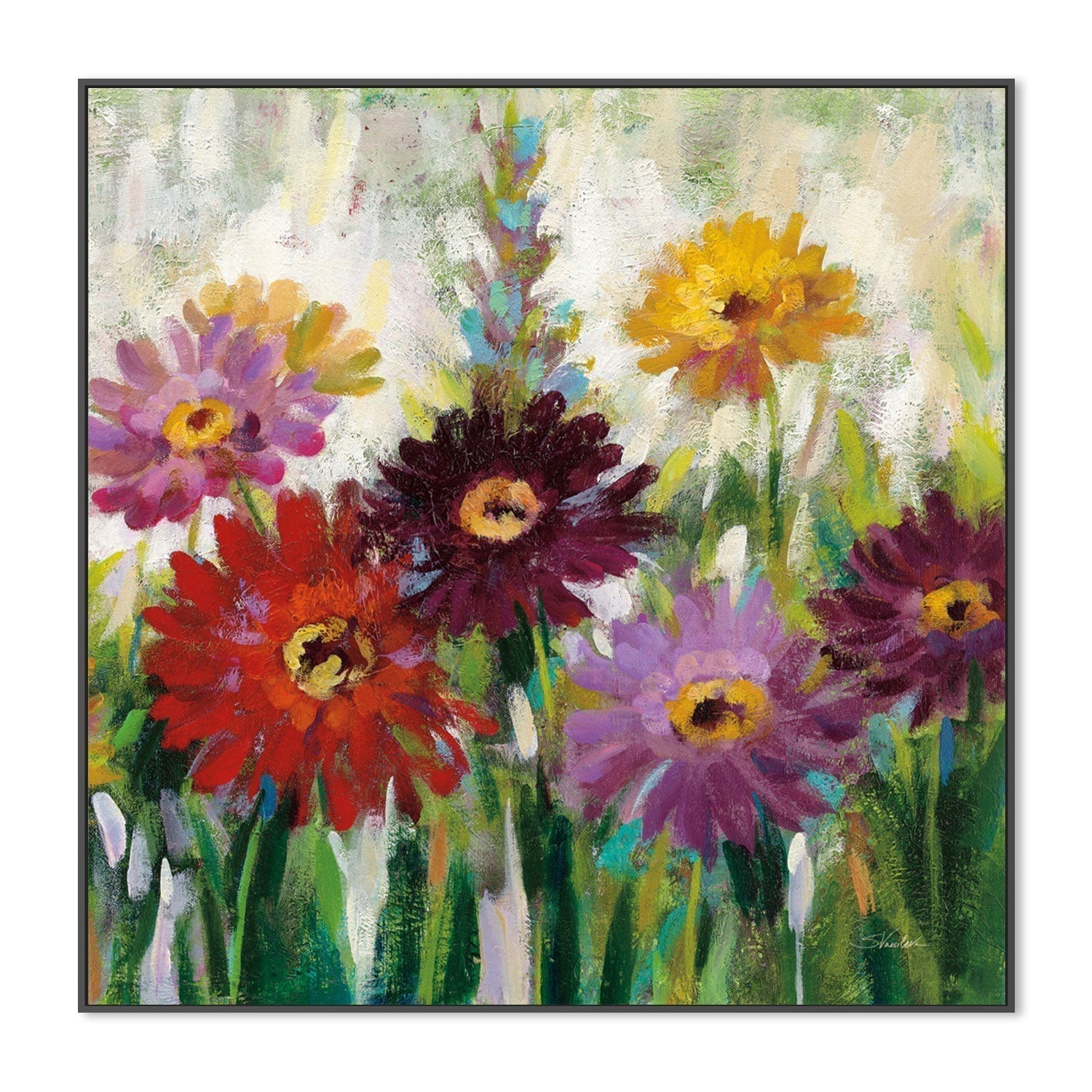 wall-art-print-canvas-poster-framed-Jewel Daisy Gerbera, Style C-by-Silvia Vassileva-Gioia Wall Art