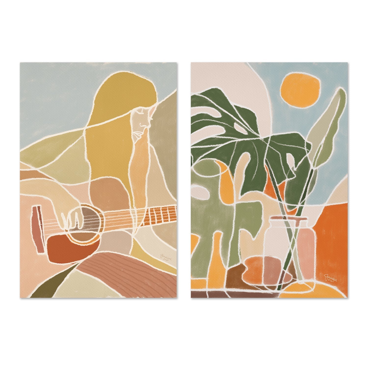 wall-art-print-canvas-poster-framed-Jonni, Monstera, Set Of 2-by-Junia Kall-Gioia Wall Art