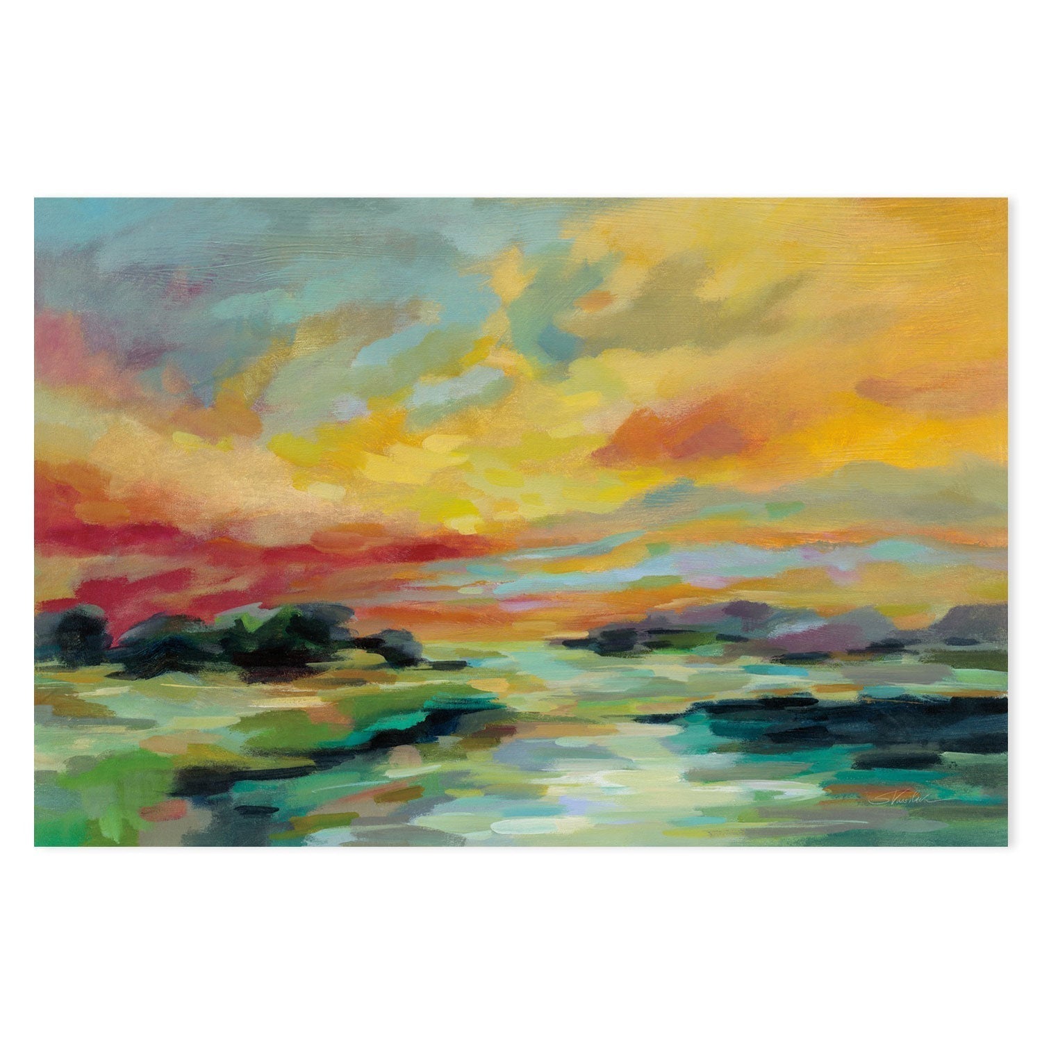 wall-art-print-canvas-poster-framed-July Sunset-by-Silvia Vassileva-Gioia Wall Art