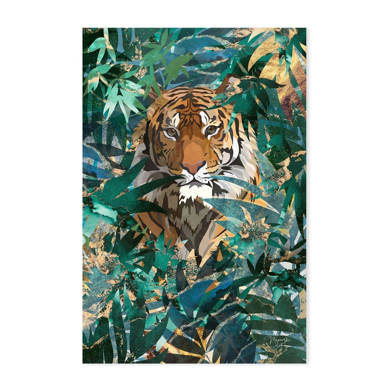 wall-art-print-canvas-poster-framed-Jungle Tiger , By Sarah Manovski-GIOIA-WALL-ART