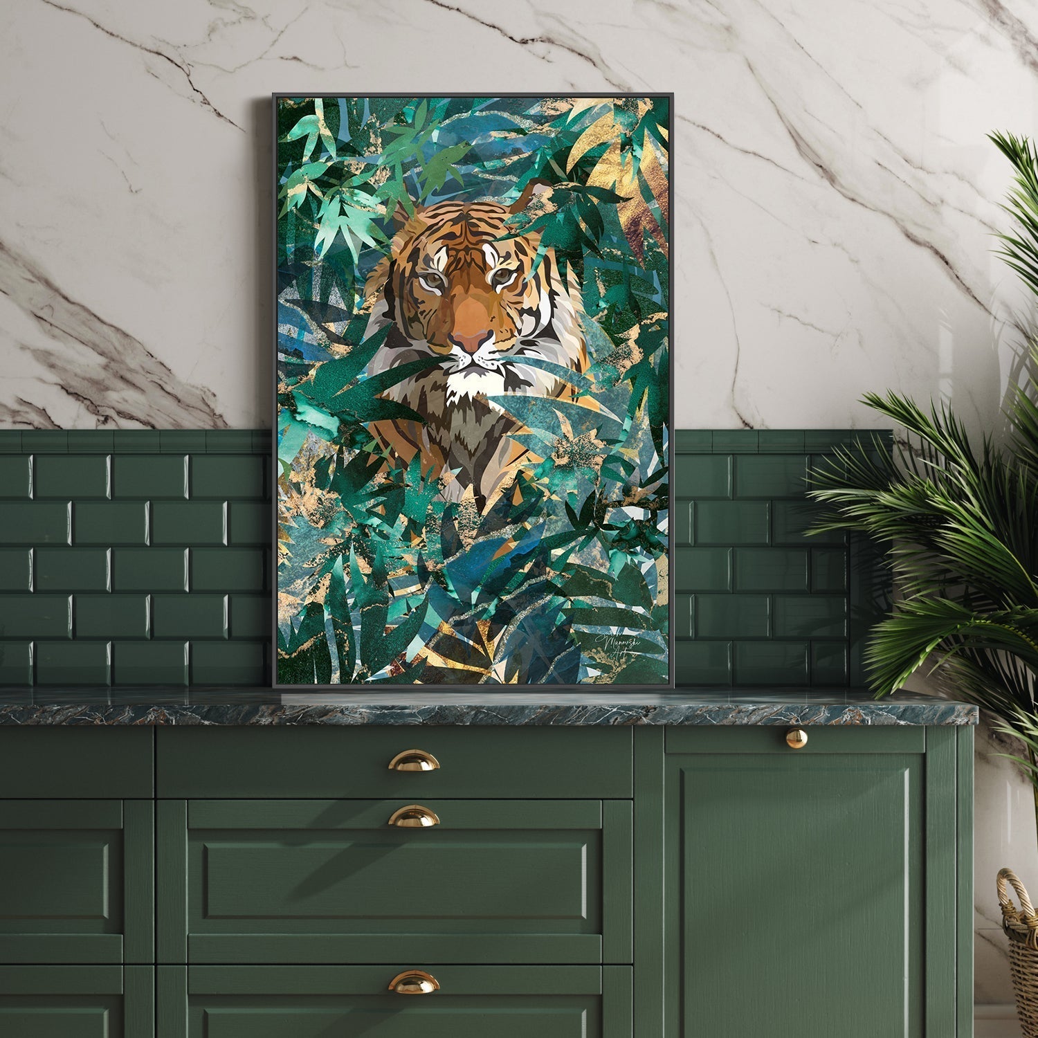 wall-art-print-canvas-poster-framed-Jungle Tiger , By Sarah Manovski-GIOIA-WALL-ART