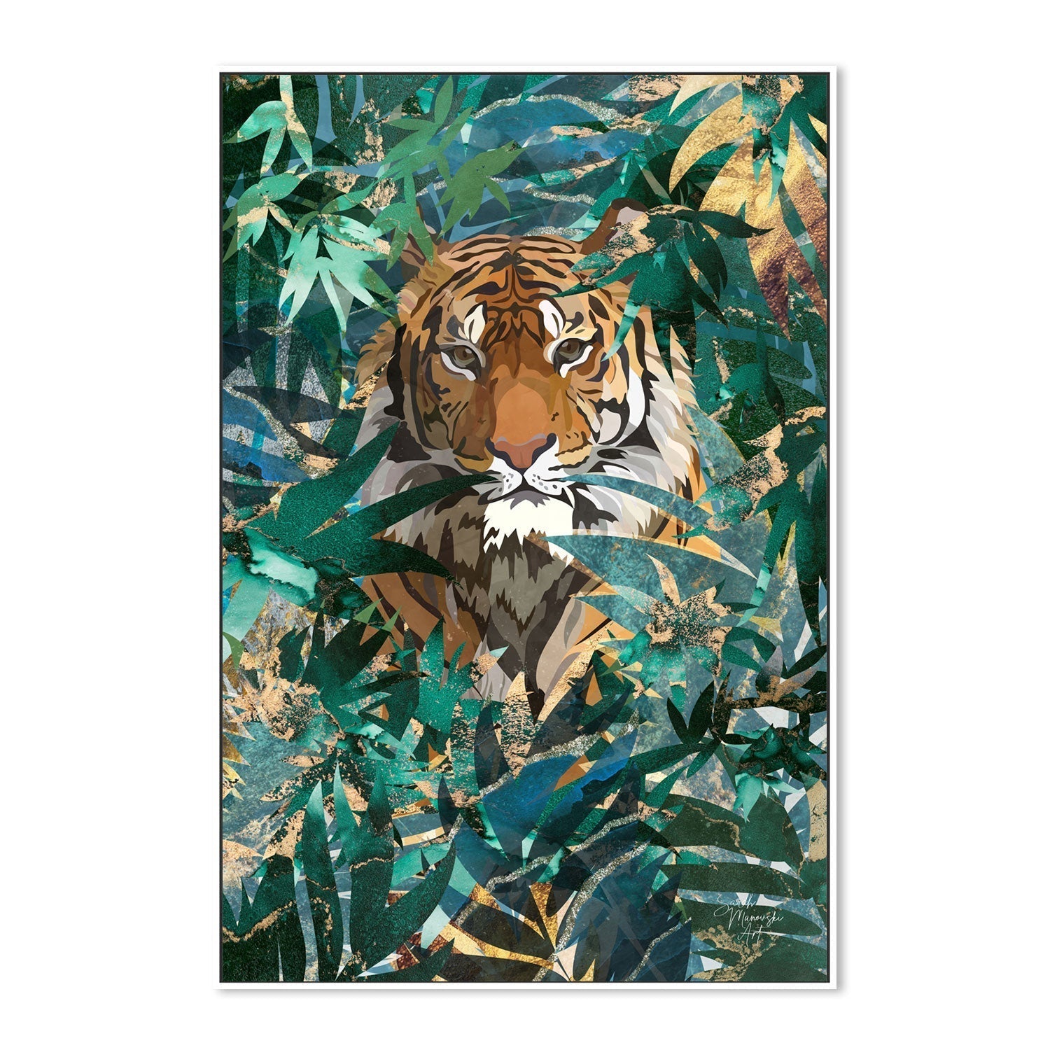 wall-art-print-canvas-poster-framed-Jungle Tiger , By Sarah Manovski-GIOIA-WALL-ART
