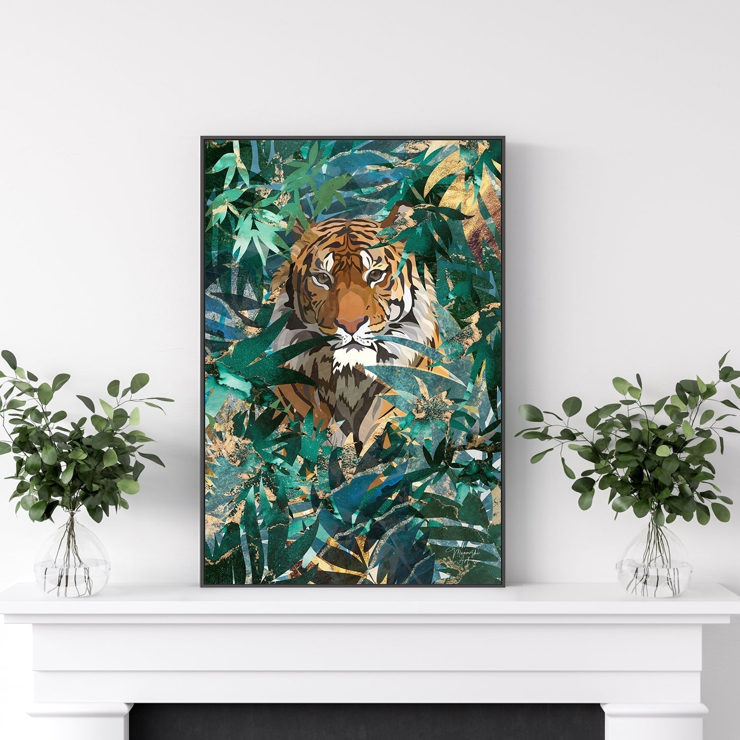 wall-art-print-canvas-poster-framed-Jungle Tiger , By Sarah Manovski-GIOIA-WALL-ART