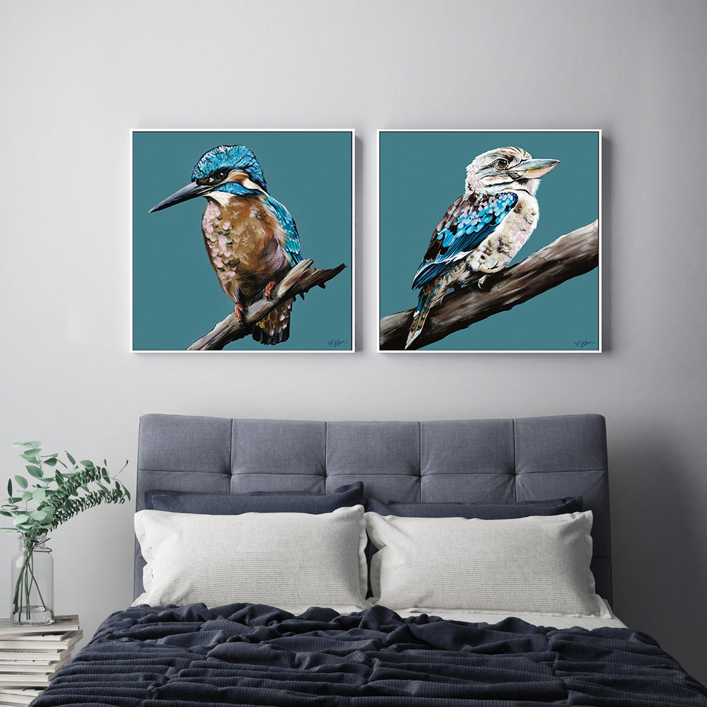 Kingfisher Blue, Style A & B, Set Of 2 , By Heylie Morris