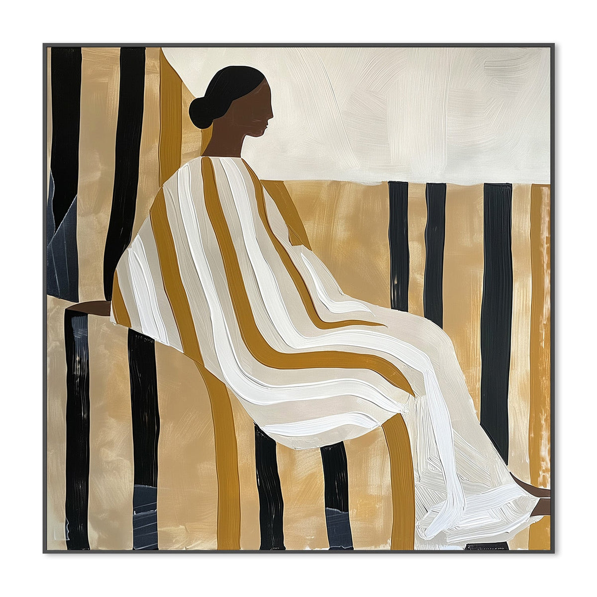 wall-art-print-canvas-poster-framed-Lady In Stripes-3