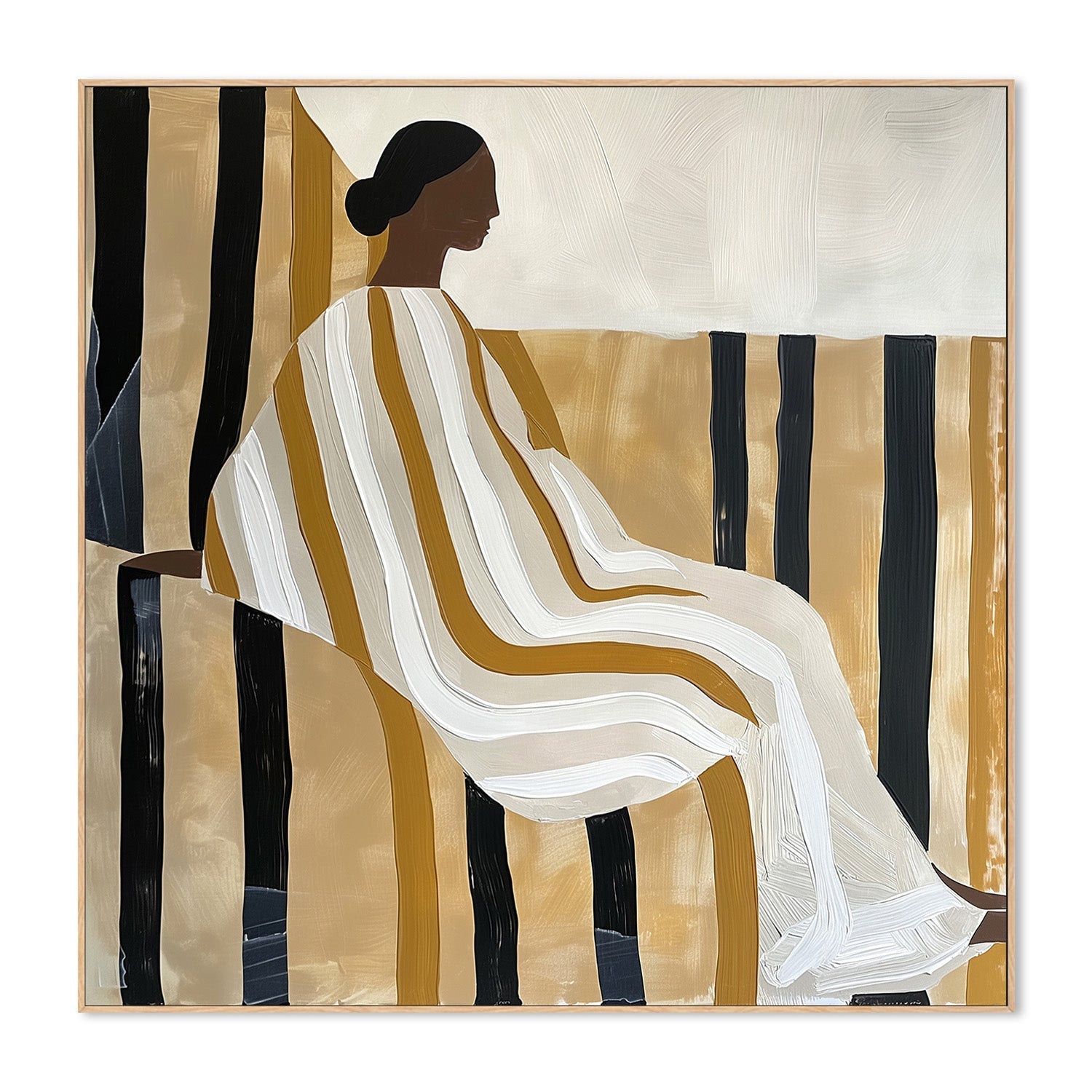 wall-art-print-canvas-poster-framed-Lady In Stripes-4