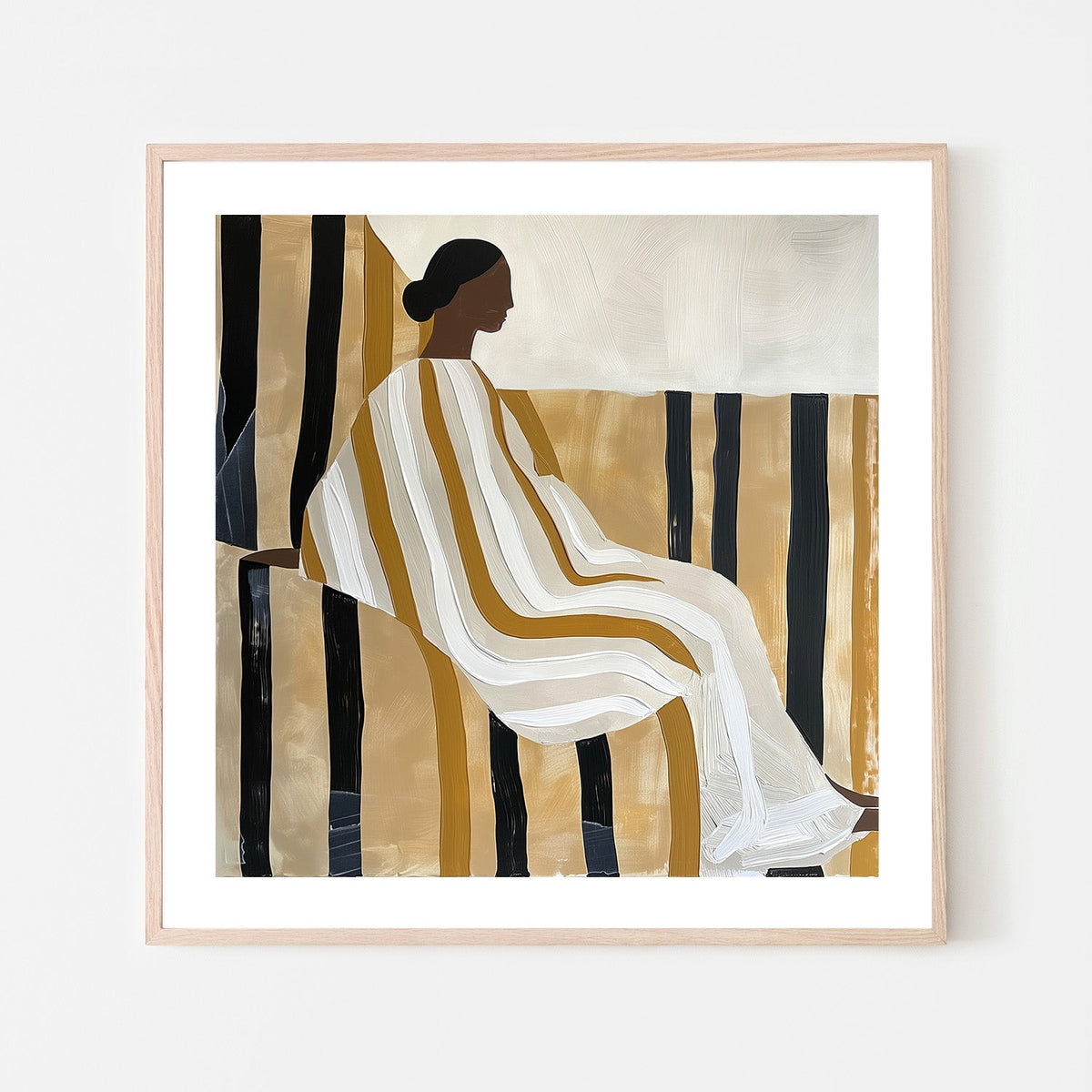 wall-art-print-canvas-poster-framed-Lady In Stripes-6