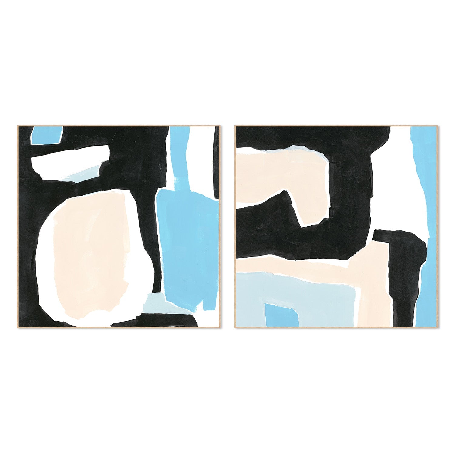 wall-art-print-canvas-poster-framed-Laila Abstract, Style A & B, Set Of 2 , By Megan Swartz-4