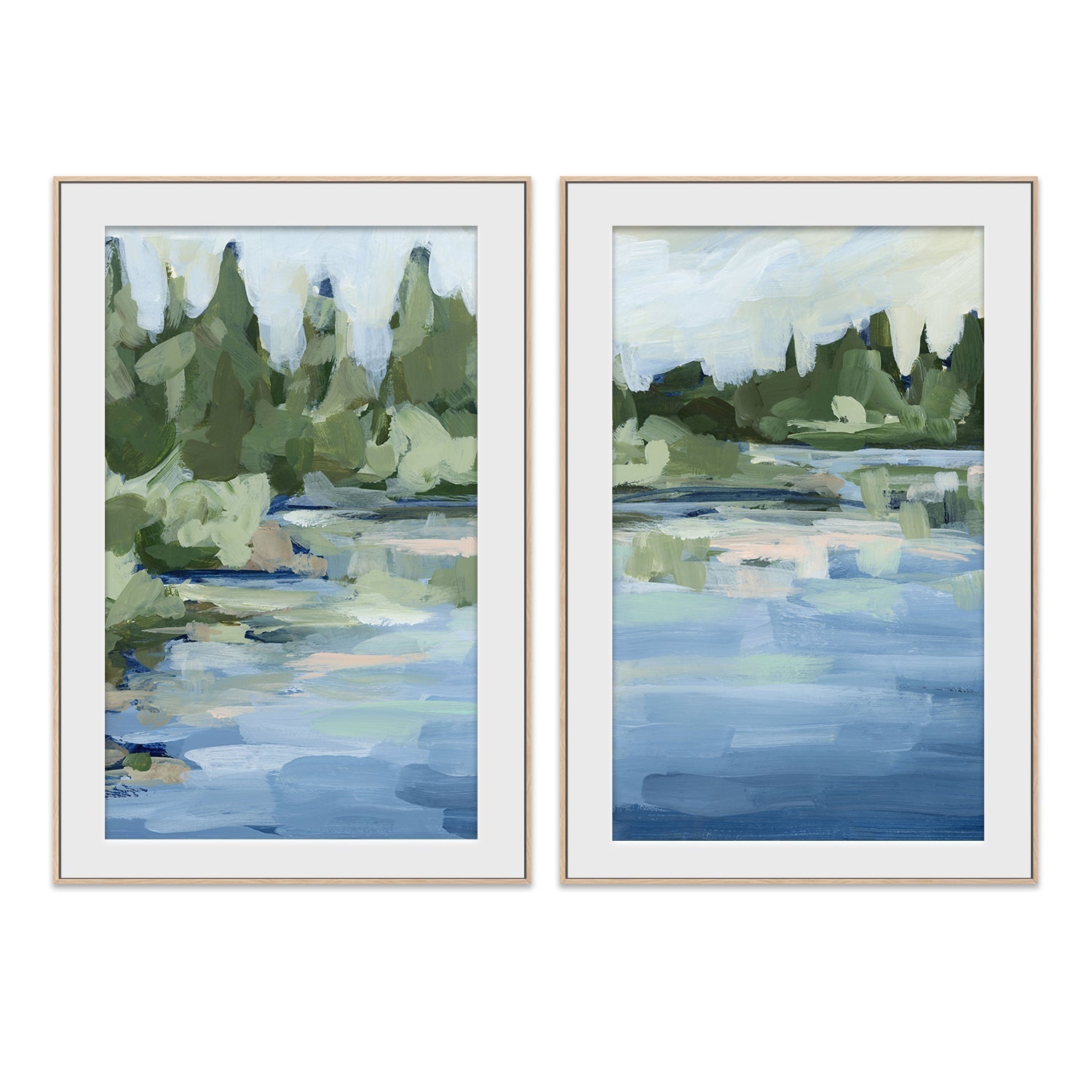 wall-art-print-canvas-poster-framed-Lake Landscape , Style A & B , Set Of 2 , By Jetty Home , By Jetty Home-6