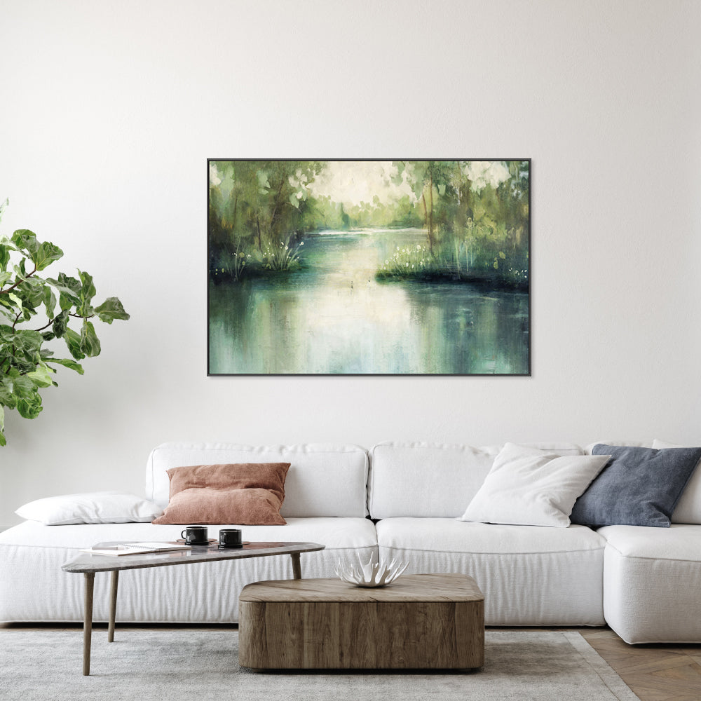 wall-art-print-canvas-poster-framed-Lakeside, Style B , By Nina Blue-7