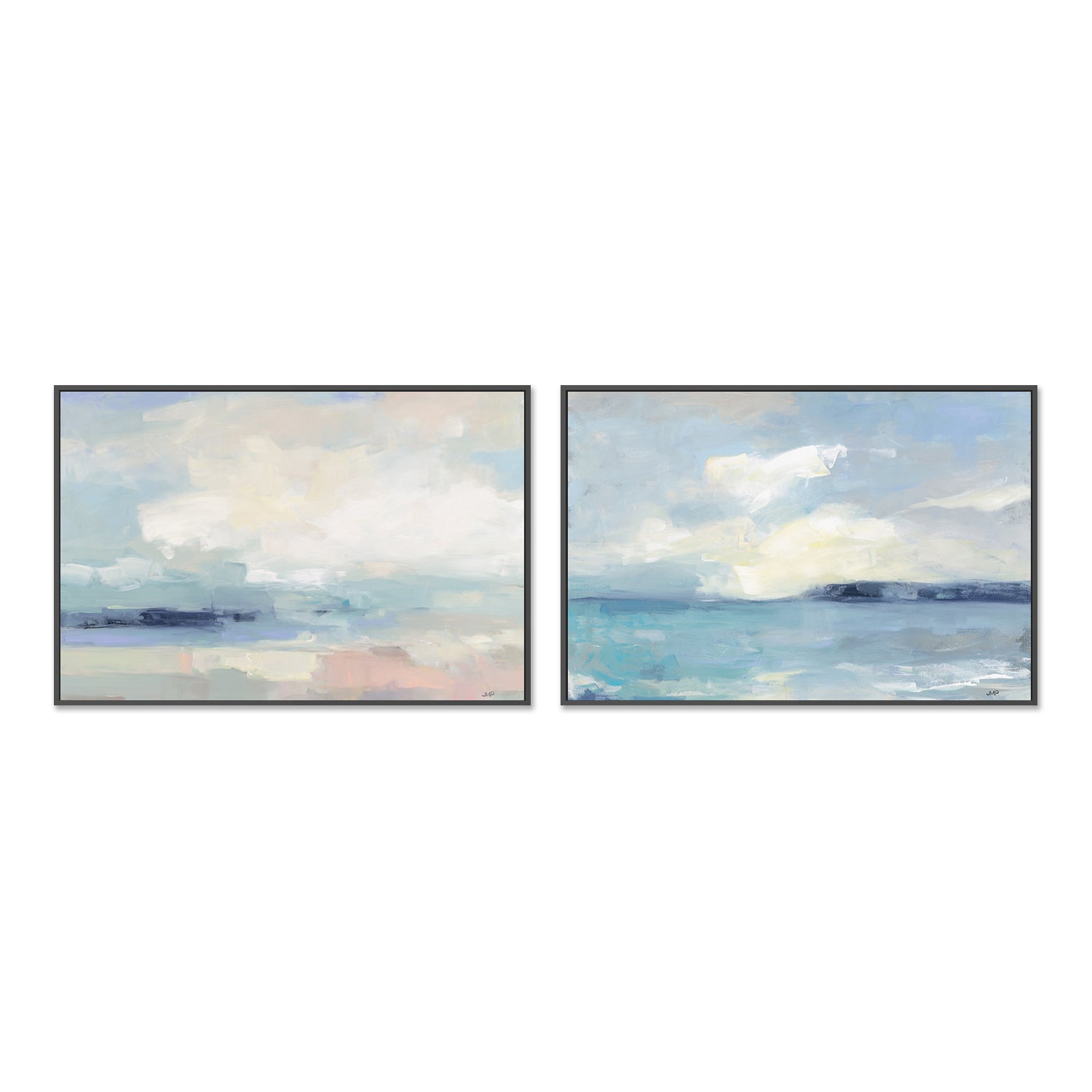 wall-art-print-canvas-poster-framed-Land Sky Water, Set of 2-by-Julia Purinton-Gioia Wall Art