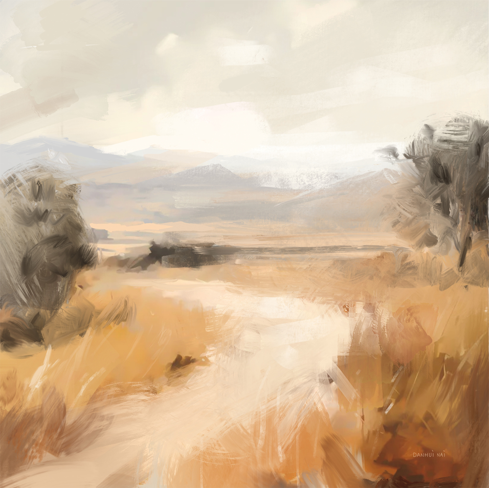 wall-art-print-canvas-poster-framed-Landscape in Yellow Ochre , By Danhui Nai-1