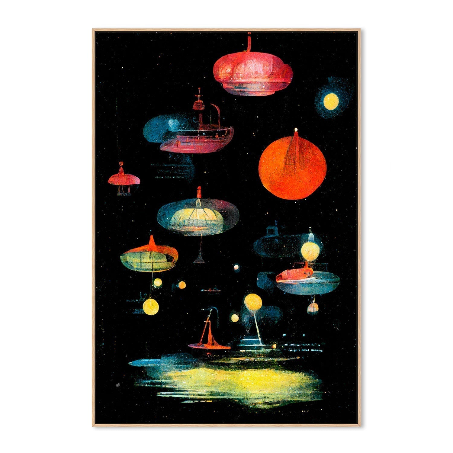 wall-art-print-canvas-poster-framed-Lanterns , By Treechild-GIOIA-WALL-ART
