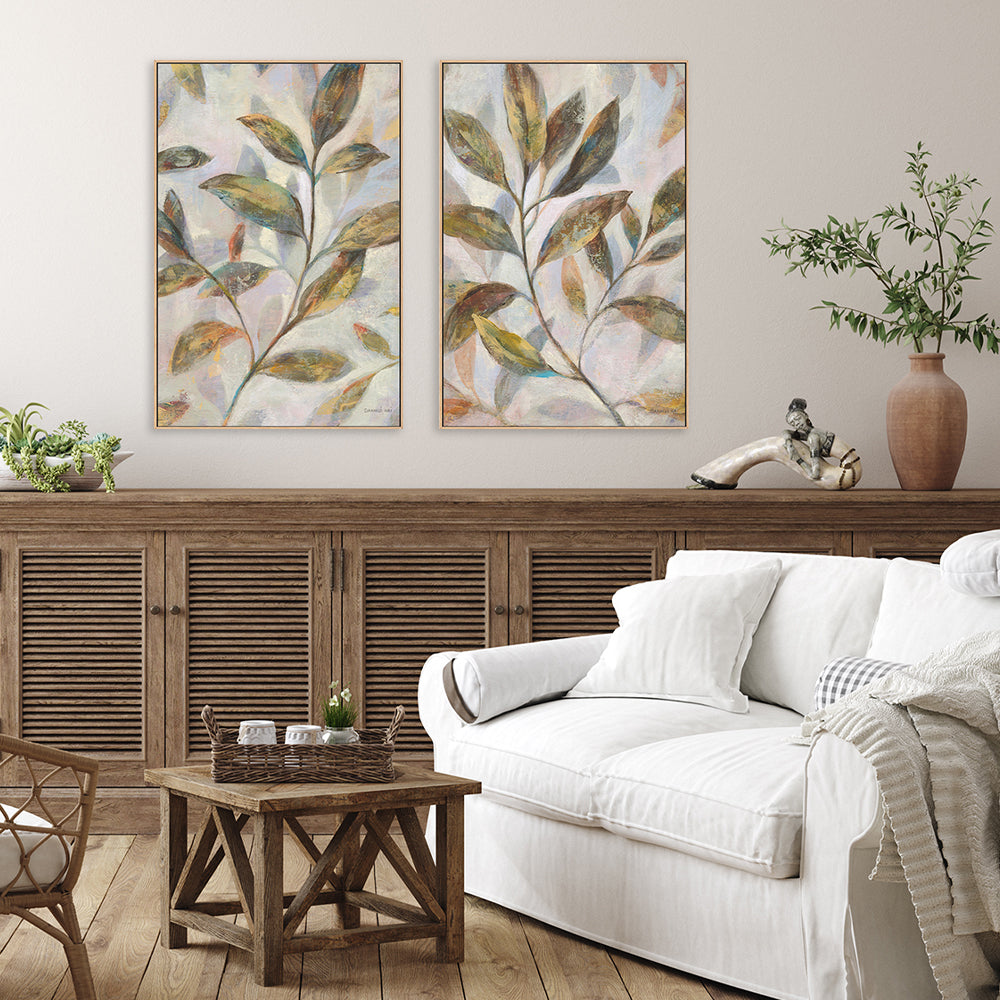 wall-art-print-canvas-poster-framed-Leafy Flow, Set of 2-by-Danhui Nai-Gioia Wall Art