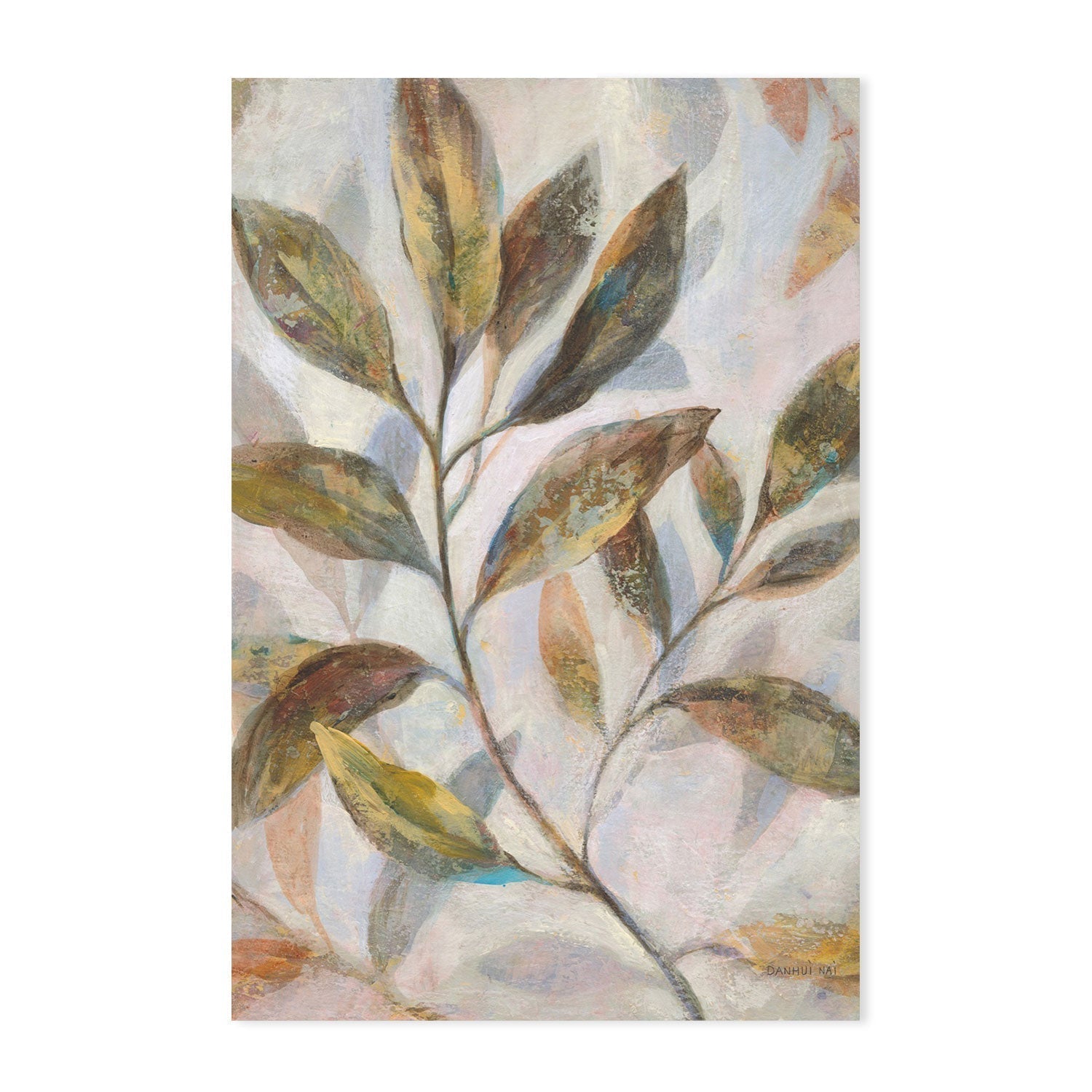 wall-art-print-canvas-poster-framed-Leafy Flow, Set of 2-by-Danhui Nai-Gioia Wall Art