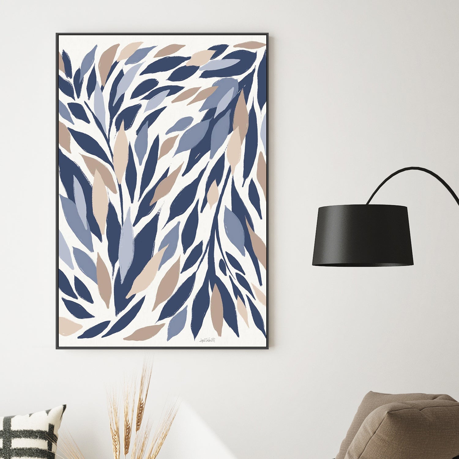 wall-art-print-canvas-poster-framed-Leafy Lines Plain-2