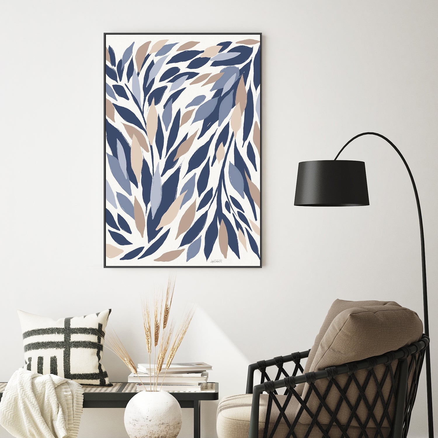 wall-art-print-canvas-poster-framed-Leafy Lines Plain-9