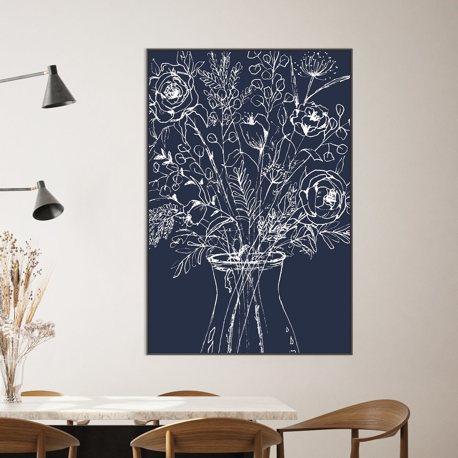 wall-art-print-canvas-poster-framed-leaves+flowers-2