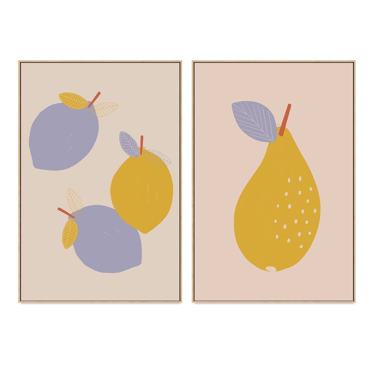 wall-art-print-canvas-poster-framed-Lemons and pear, Set Of 2 , By Menina Lisboa-4