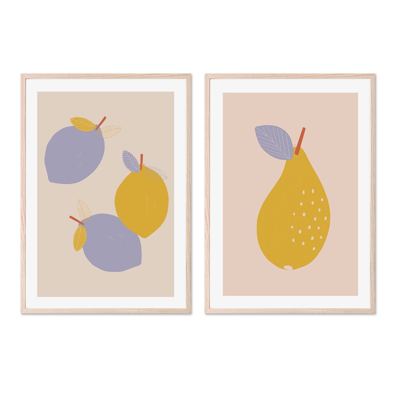 wall-art-print-canvas-poster-framed-Lemons and pear, Set Of 2 , By Menina Lisboa-6