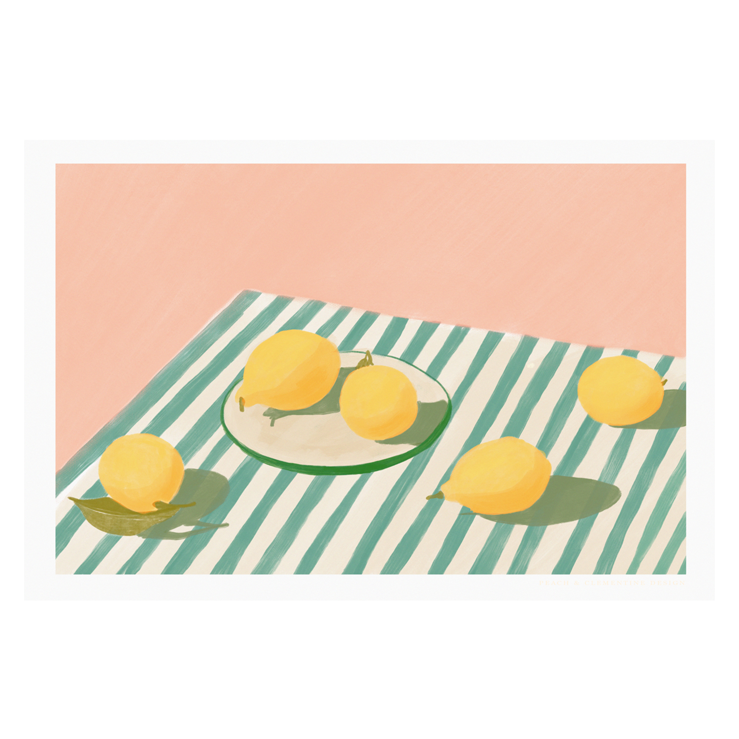 wall-art-print-canvas-poster-framed-Lemons and Stripes-1