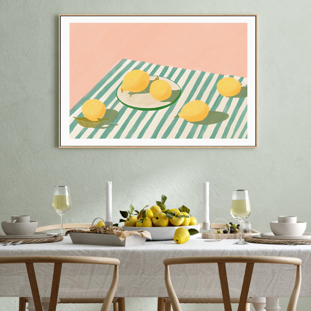 wall-art-print-canvas-poster-framed-Lemons and Stripes-2