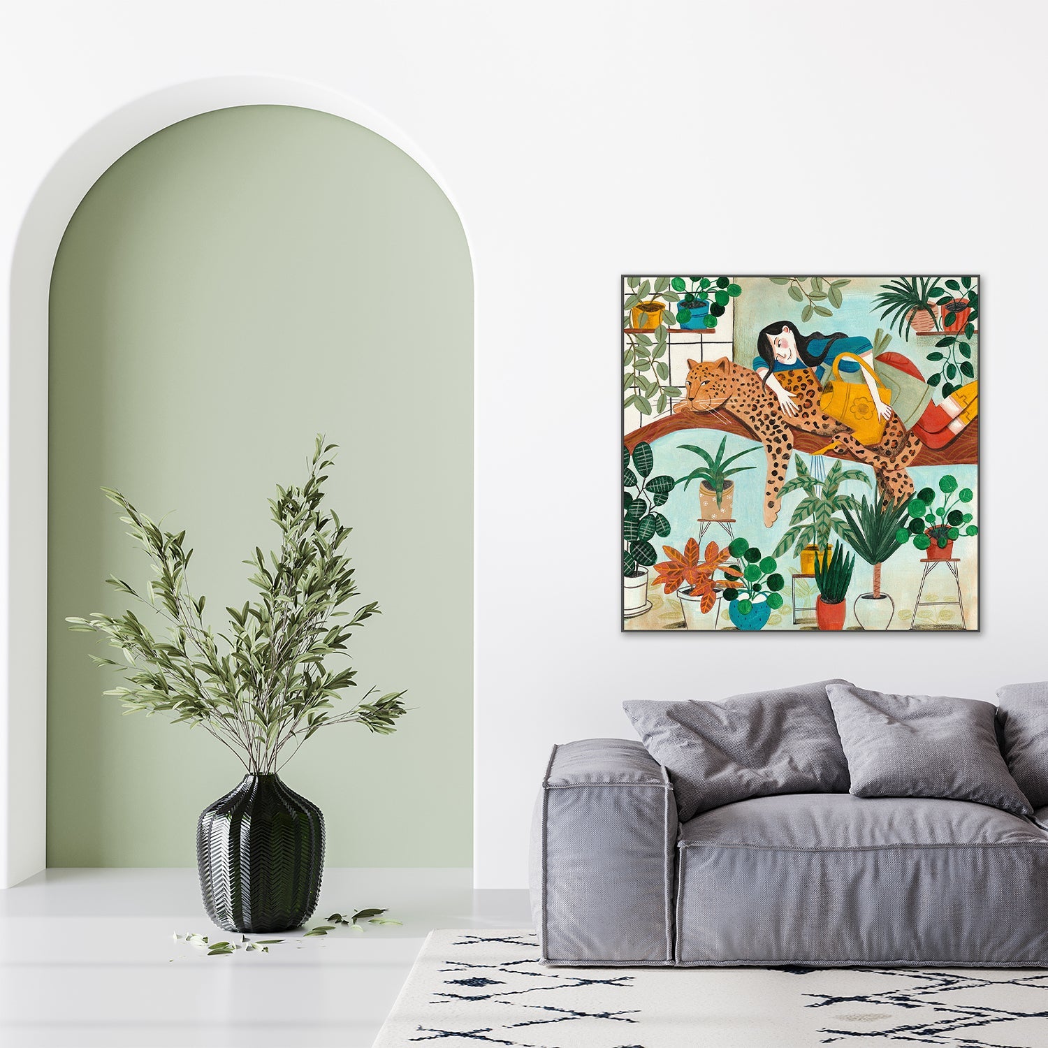 wall-art-print-canvas-poster-framed-Leopard and gardening-8