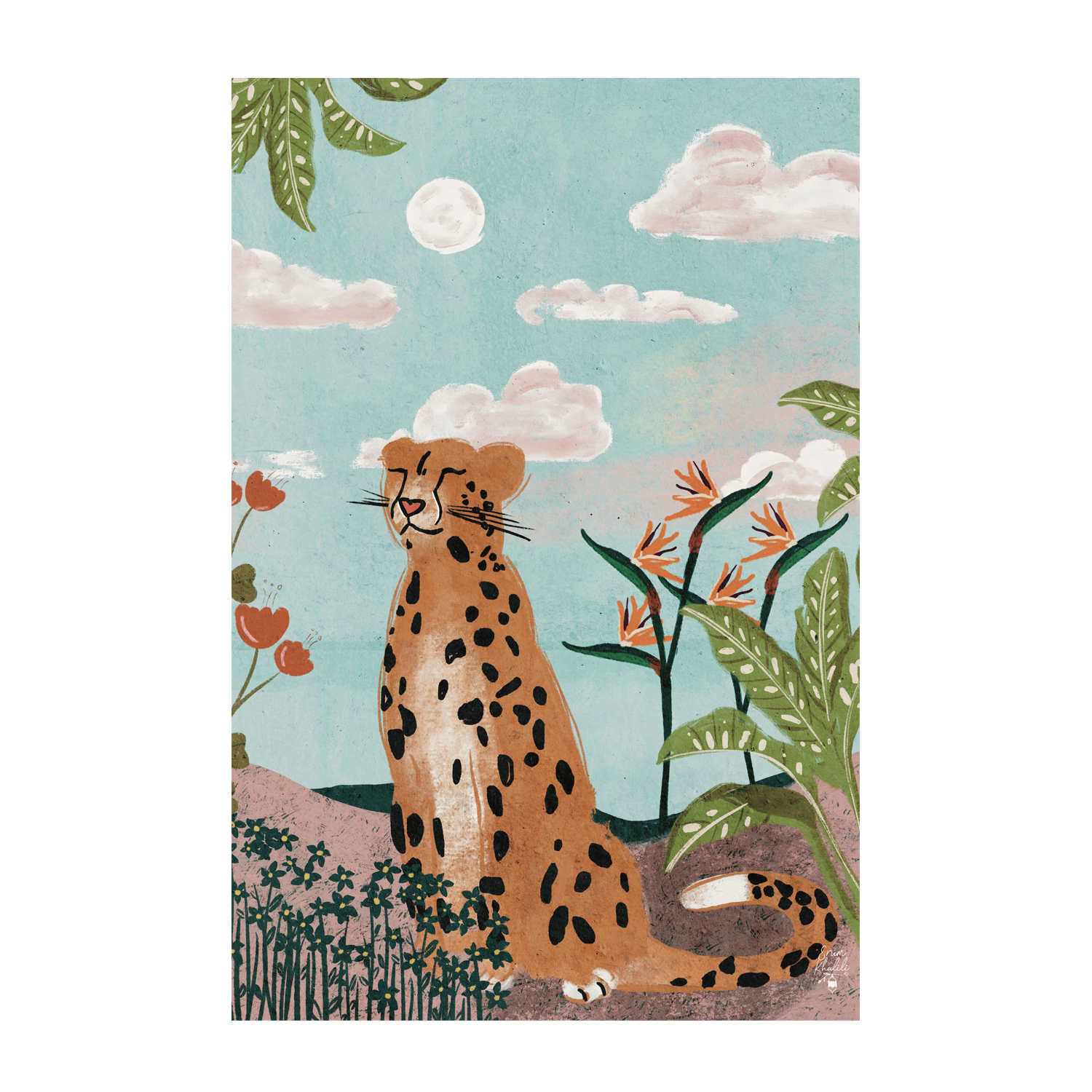 wall-art-print-canvas-poster-framed-Leopard In Jungle Erum Khalili-1