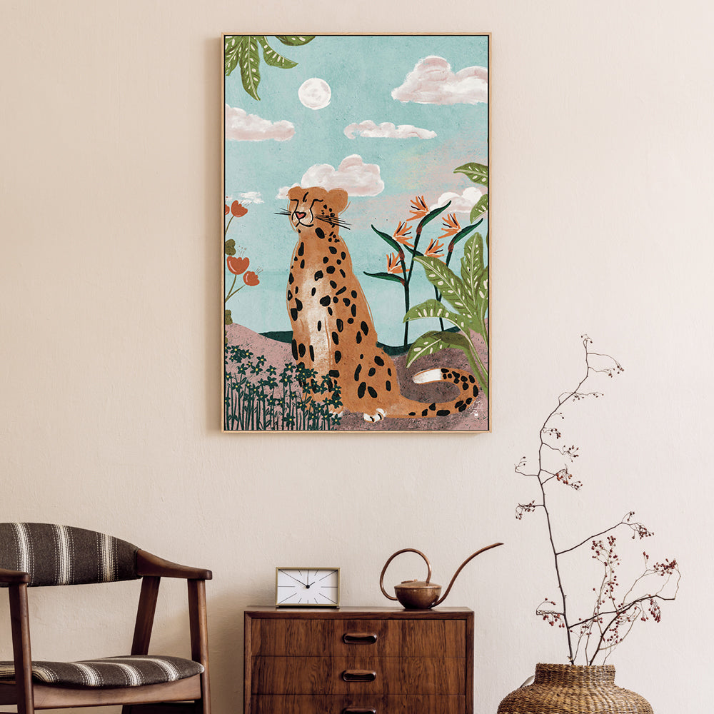 wall-art-print-canvas-poster-framed-Leopard In Jungle Erum Khalili-2