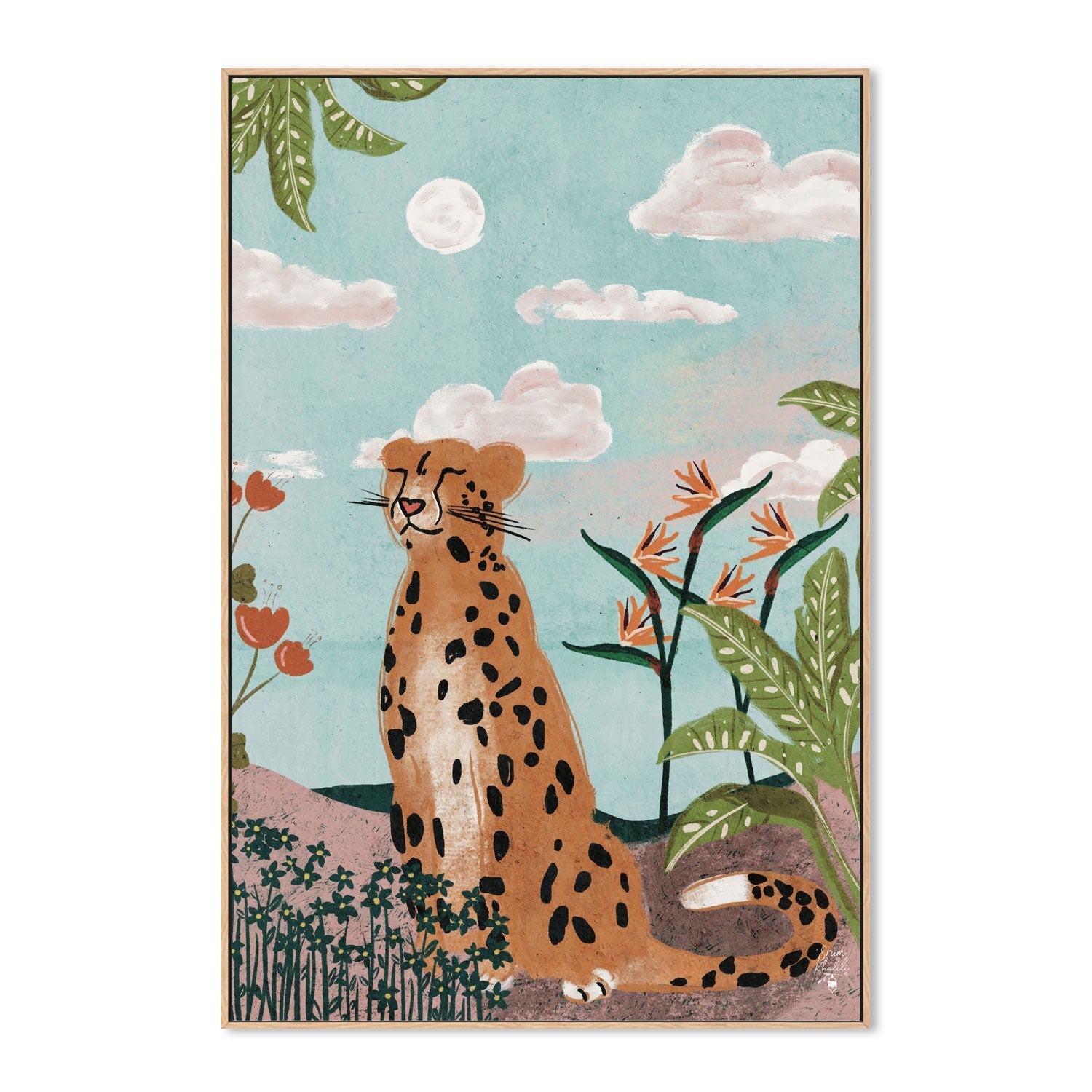 wall-art-print-canvas-poster-framed-Leopard In Jungle Erum Khalili-4