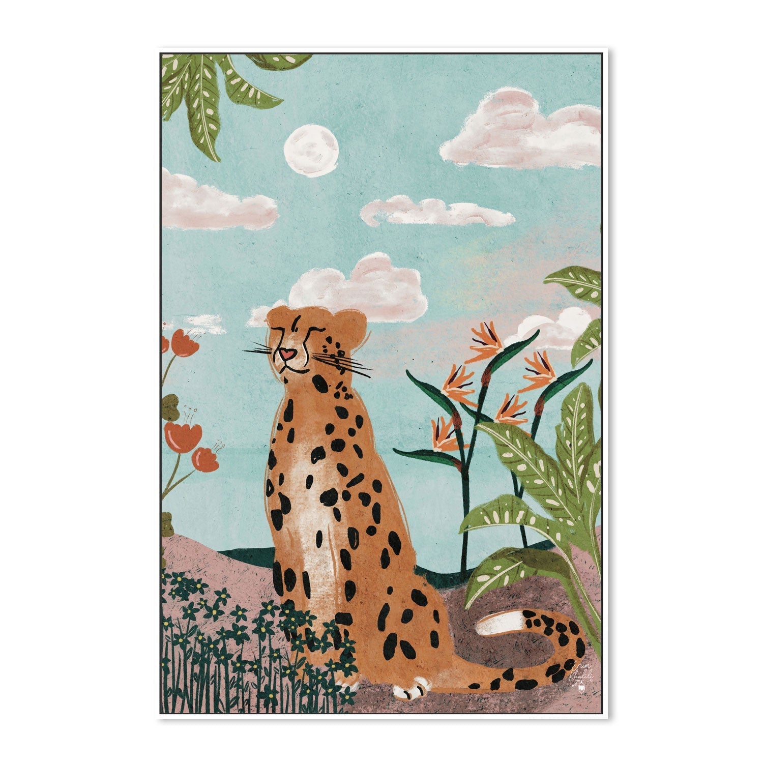 wall-art-print-canvas-poster-framed-Leopard In Jungle Erum Khalili-5