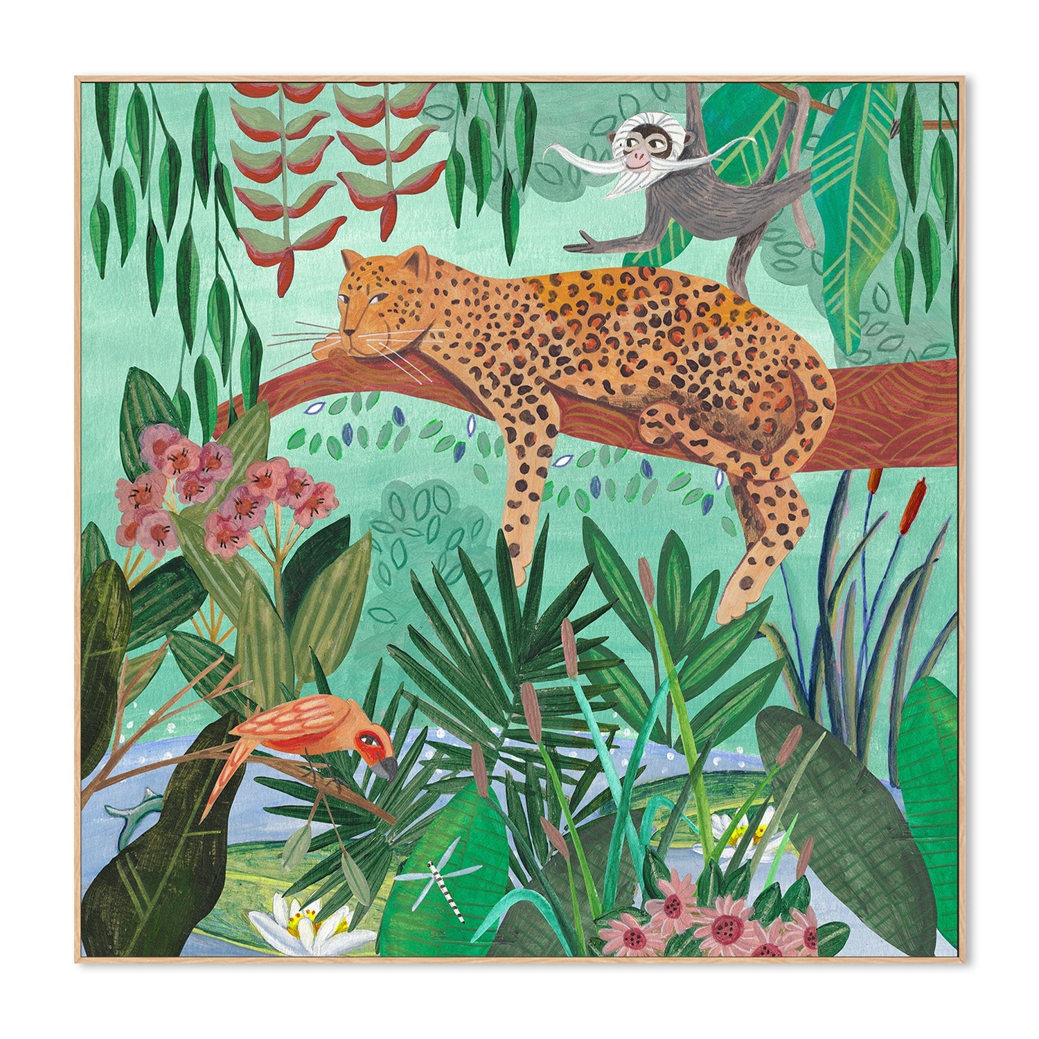 wall-art-print-canvas-poster-framed-Leopard in the jungle-4