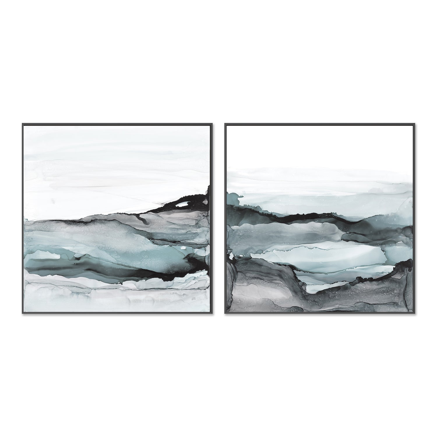 wall-art-print-canvas-poster-framed-Light Aquascape, Set of 2-by-Chris Paschke-Gioia Wall Art