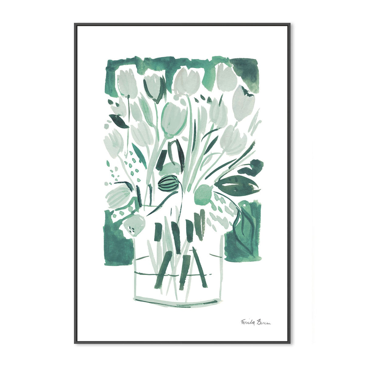 wall-art-print-canvas-poster-framed-Light Green Tulips, Style A , By Farida Zaman-GIOIA-WALL-ART