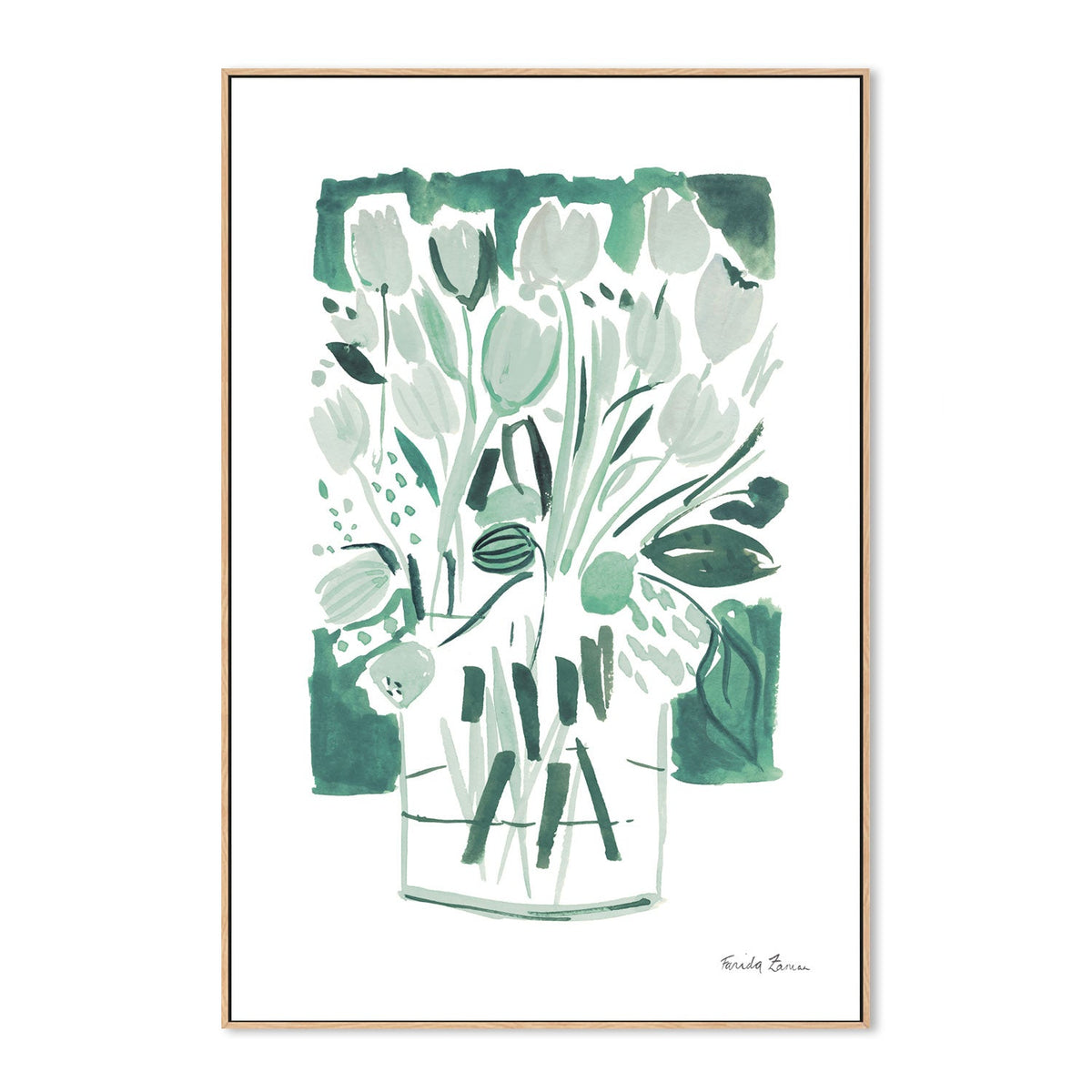 wall-art-print-canvas-poster-framed-Light Green Tulips, Style A , By Farida Zaman-GIOIA-WALL-ART