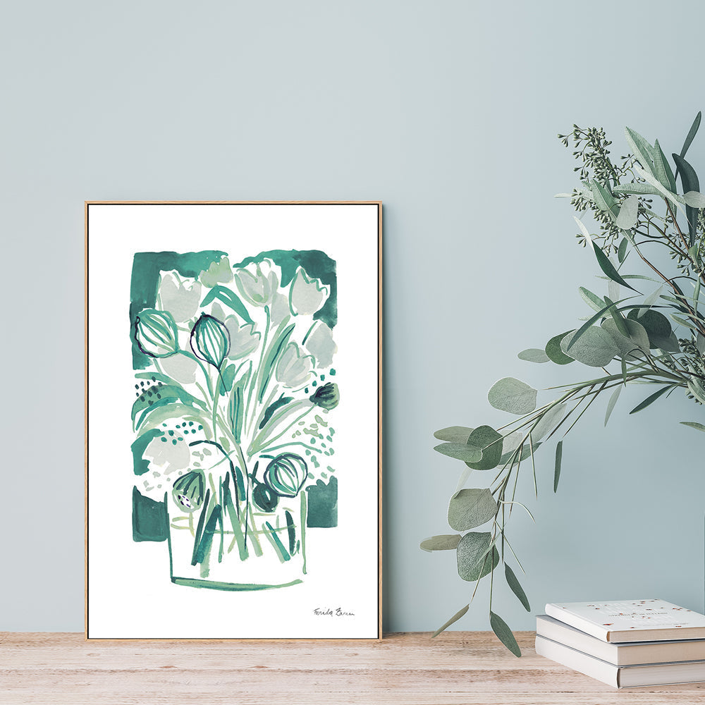 wall-art-print-canvas-poster-framed-Light Green Tulips, Style B , By Farida Zaman-GIOIA-WALL-ART