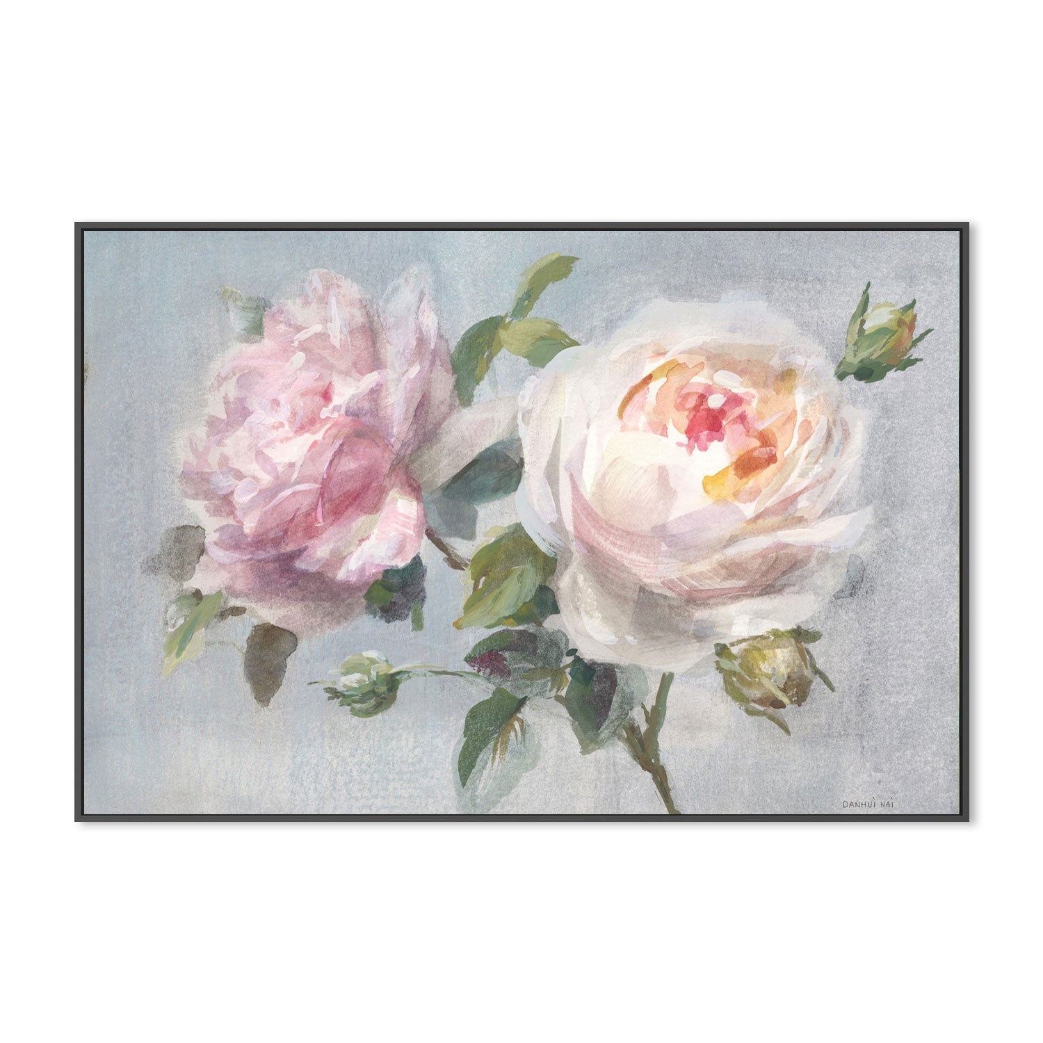wall-art-print-canvas-poster-framed-Light Lovely Roses-by-Danhui Nai-Gioia Wall Art