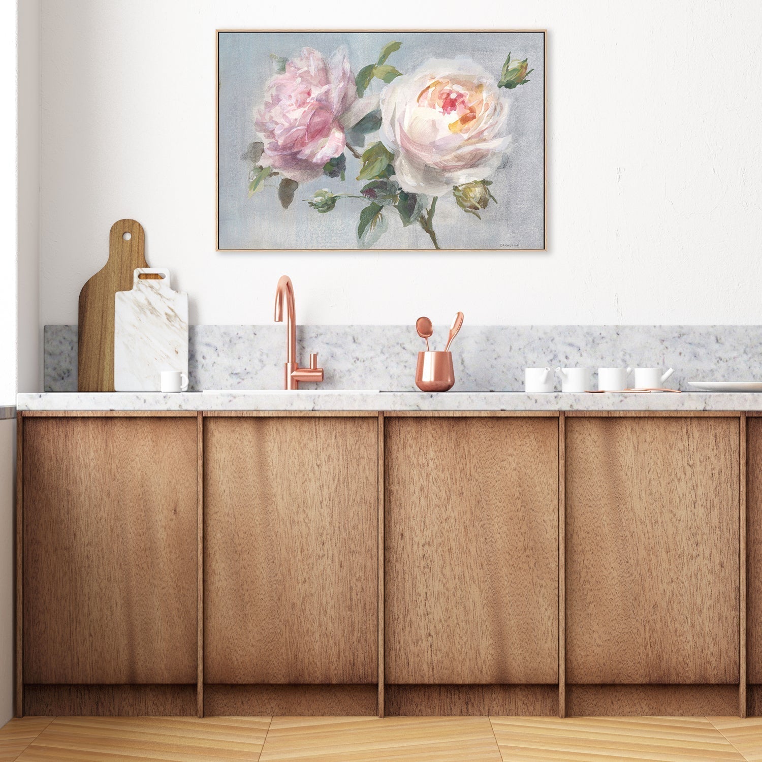 wall-art-print-canvas-poster-framed-Light Lovely Roses-by-Danhui Nai-Gioia Wall Art