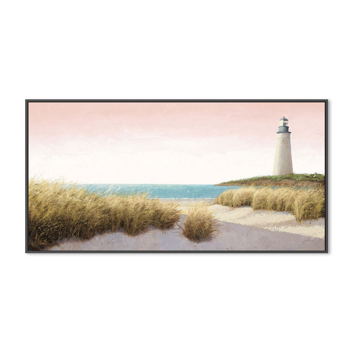 wall-art-print-canvas-poster-framed-Lighthouse by the Sea Blush-by-James Wiens-Gioia Wall Art