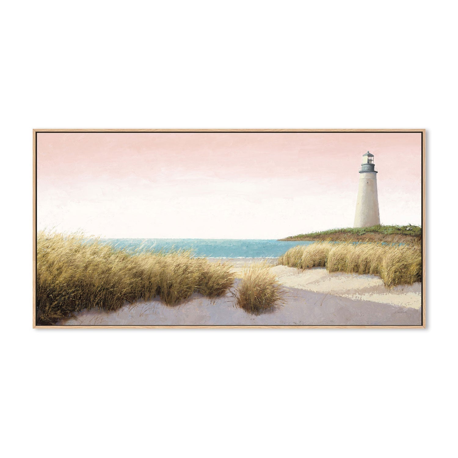wall-art-print-canvas-poster-framed-Lighthouse by the Sea Blush-by-James Wiens-Gioia Wall Art