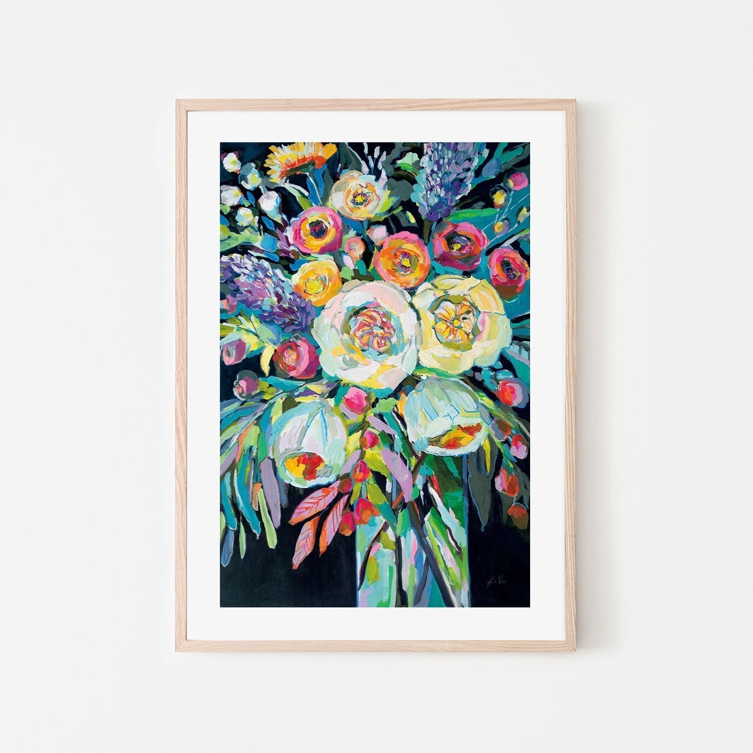 wall-art-print-canvas-poster-framed-Lilys Bouquet Black-by-Jeanette Vertentes-Gioia Wall Art