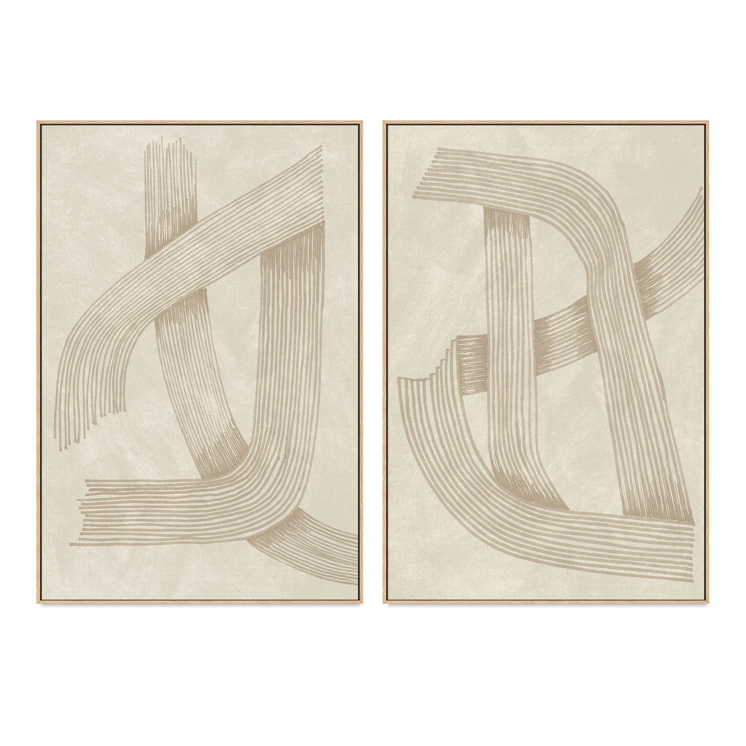 wall-art-print-canvas-poster-framed-Line, Style A & B, Set Of 2 , By Lucrecia Caporale-4