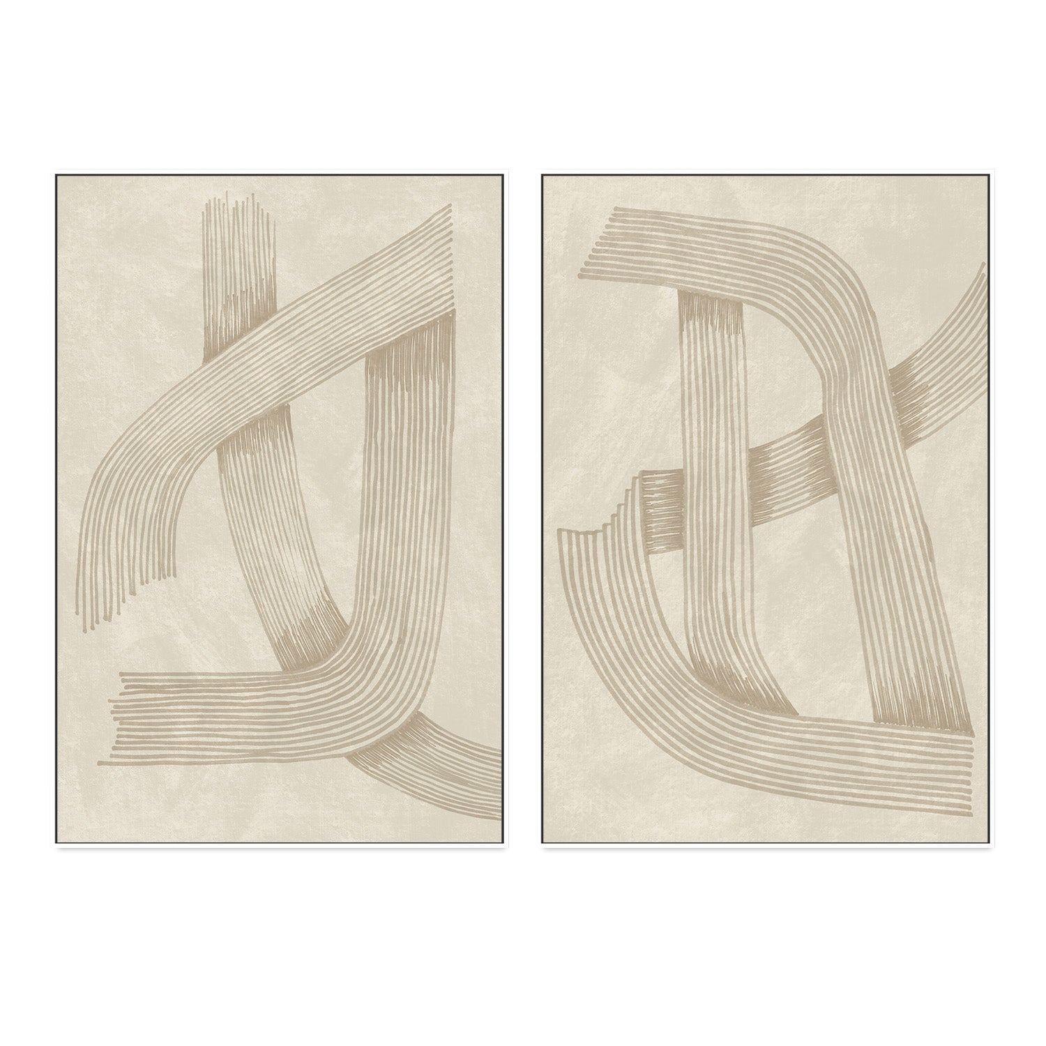 wall-art-print-canvas-poster-framed-Line, Style A & B, Set Of 2 , By Lucrecia Caporale-5