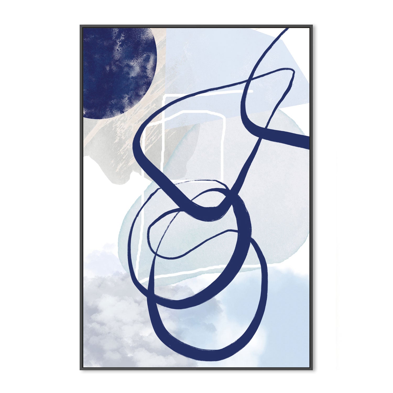 wall-art-print-canvas-poster-framed-Lines Of Blue, Style B , By Sally Ann Moss-GIOIA-WALL-ART